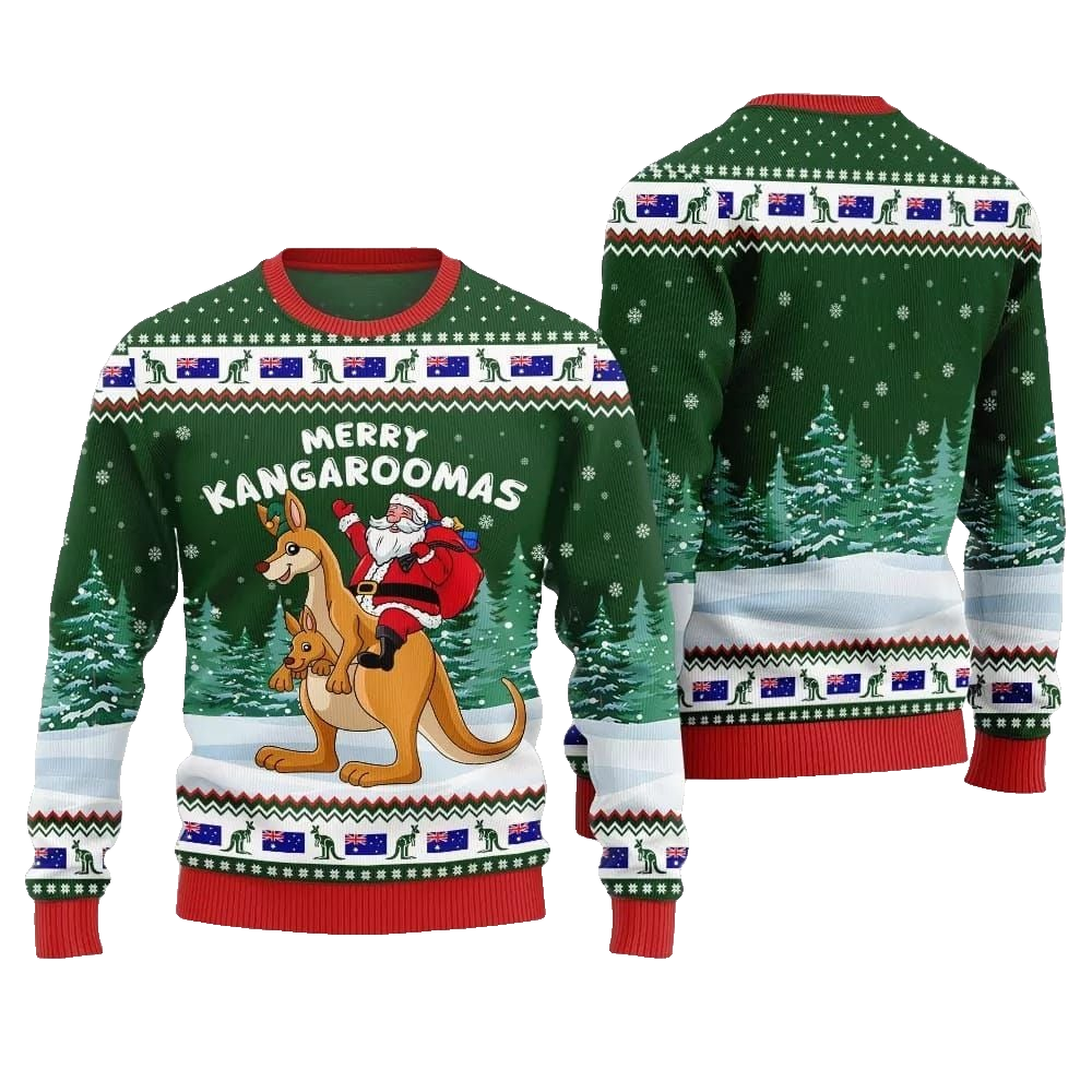 2026 Christmas Merry Kangaroomas Ugly Christmas Sweater - Moonbestprint