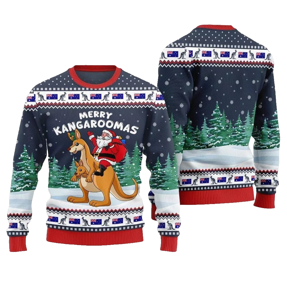 2026 Christmas Merry Kangaroomas Ugly Christmas Sweater - Moonbestprint