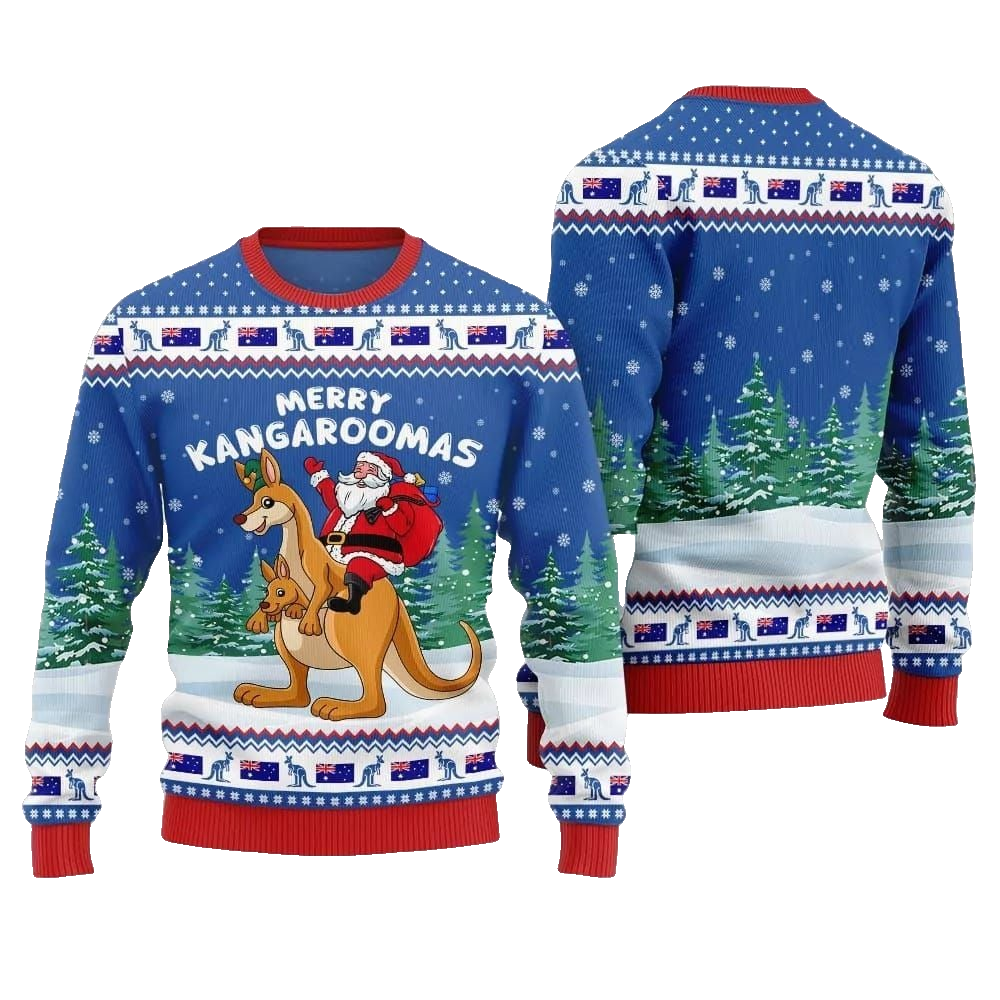 2026 Christmas Merry Kangaroomas Ugly Christmas Sweater - Moonbestprint