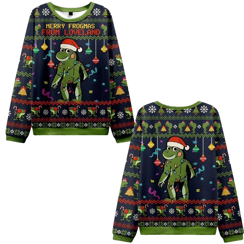 2026 Christmas Merry Frogmas from Loveland Ugly Christmas Sweater - Moonbestprint