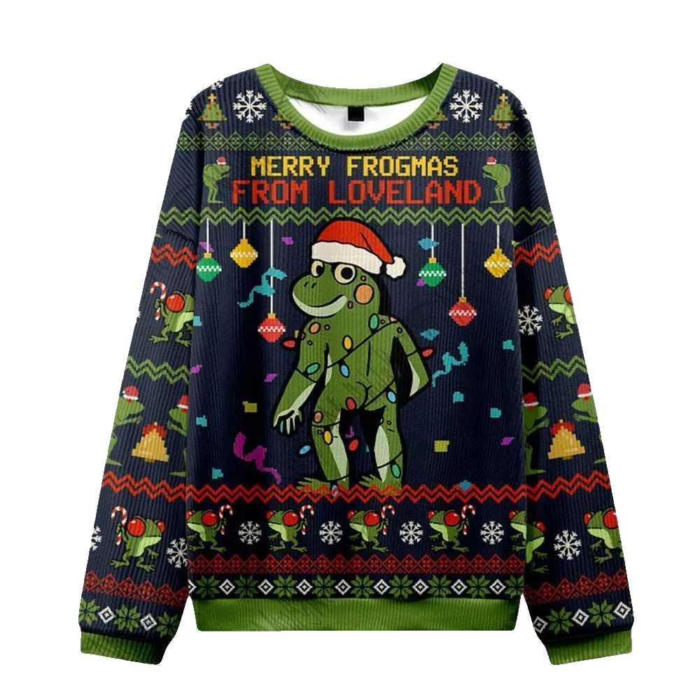 2026 Christmas Merry Frogmas from Loveland Ugly Christmas Sweater - Moonbestprint