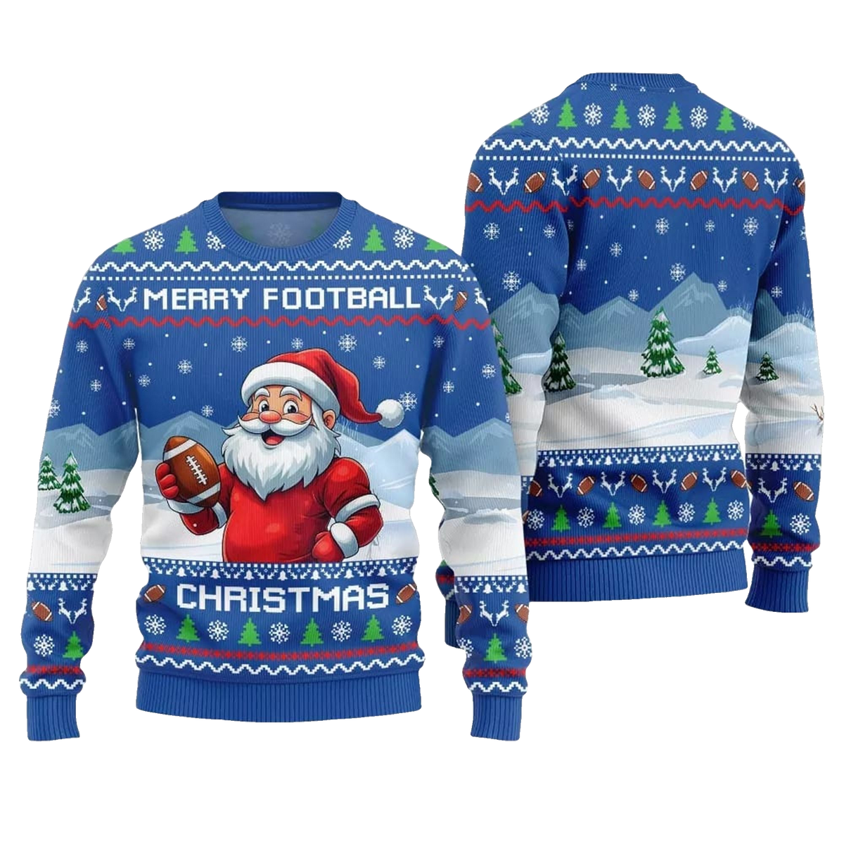 2026 Christmas Merry Football Christmas Ugly Sweater - Moonbestprint