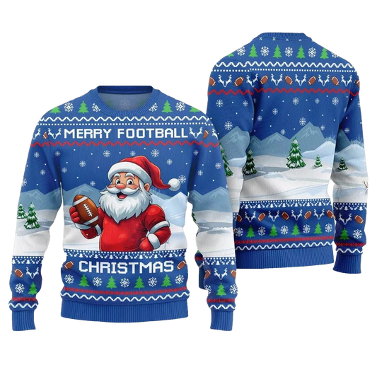 2026 Christmas Merry Football Christmas Ugly Sweater - Moonbestprint