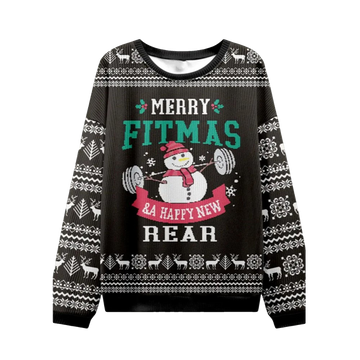 2026 Christmas Merry Fitmas Rear Ugly Sweater - Moonbestprint