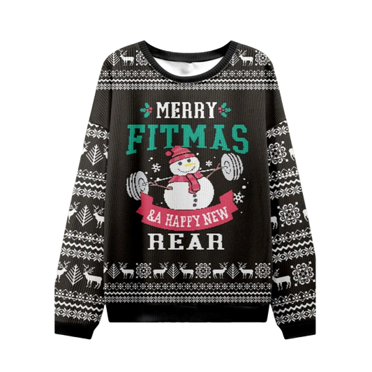 2026 Christmas Merry Fitmas Rear Ugly Sweater - Moonbestprint