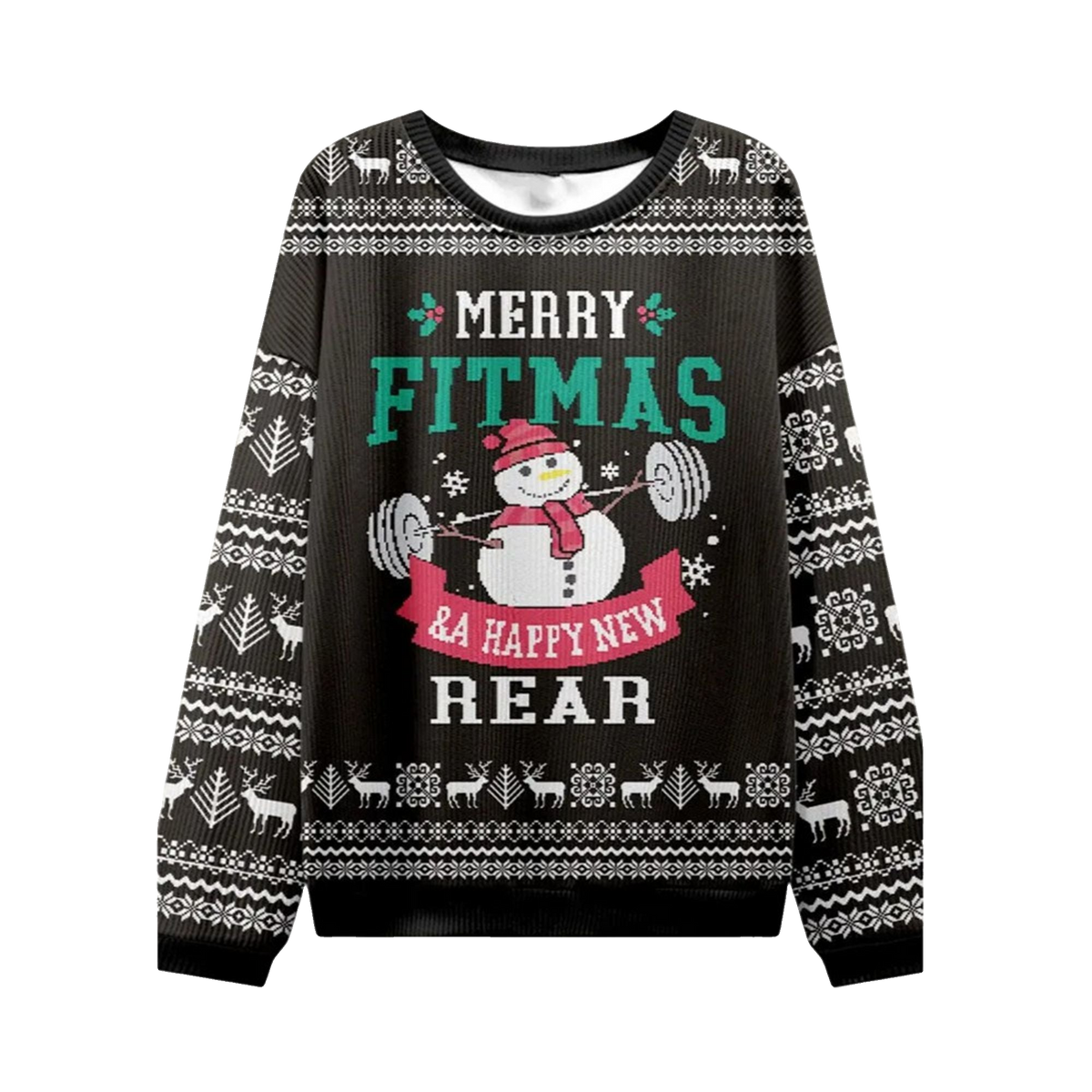 2026 Christmas Merry Fitmas Rear Ugly Sweater - Moonbestprint