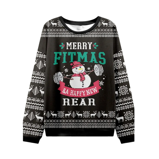 2026 Christmas Merry Fitmas Rear Ugly Sweater - Moonbestprint