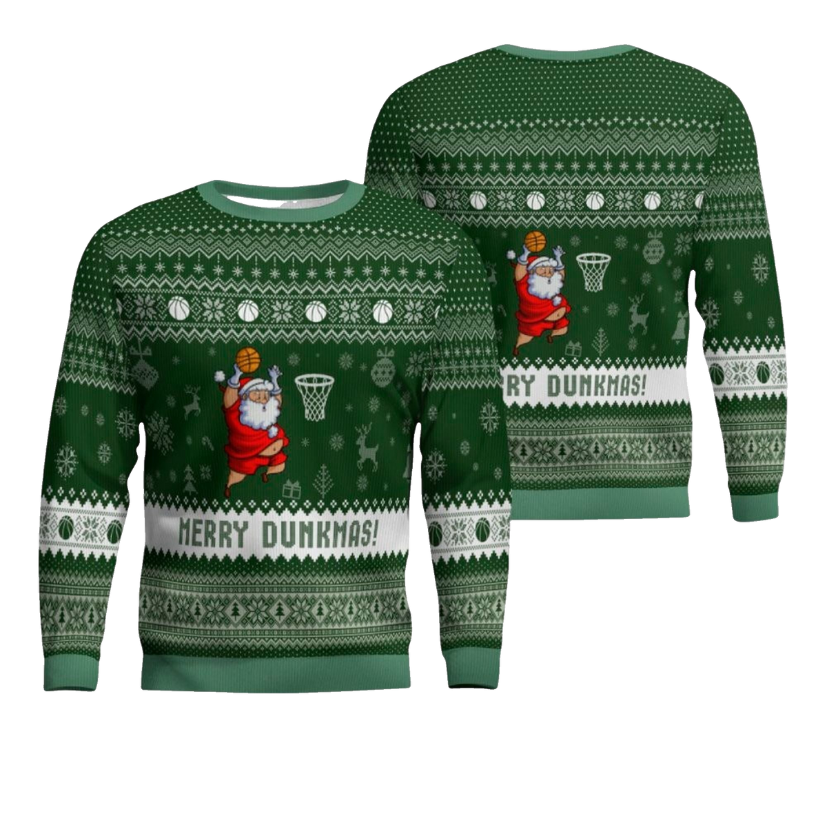 2026 Christmas Merry Dunkmas Basketball Ugly Sweater - Moonbestprint
