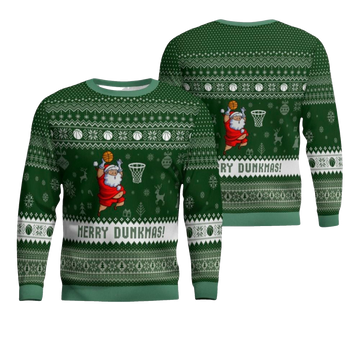 2026 Christmas Merry Dunkmas Basketball Ugly Sweater - Moonbestprint