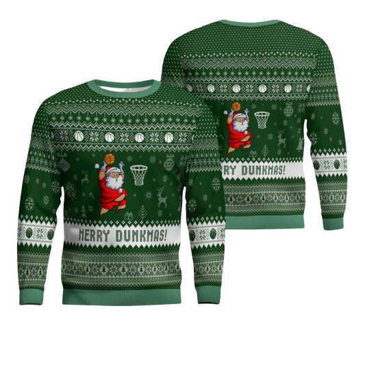 2026 Christmas Merry Dunkmas Basketball Ugly Sweater - Moonbestprint