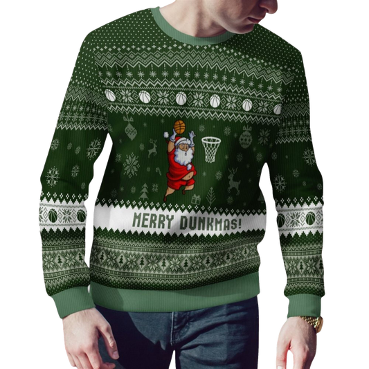 2026 Christmas Merry Dunkmas Basketball Ugly Sweater - Moonbestprint