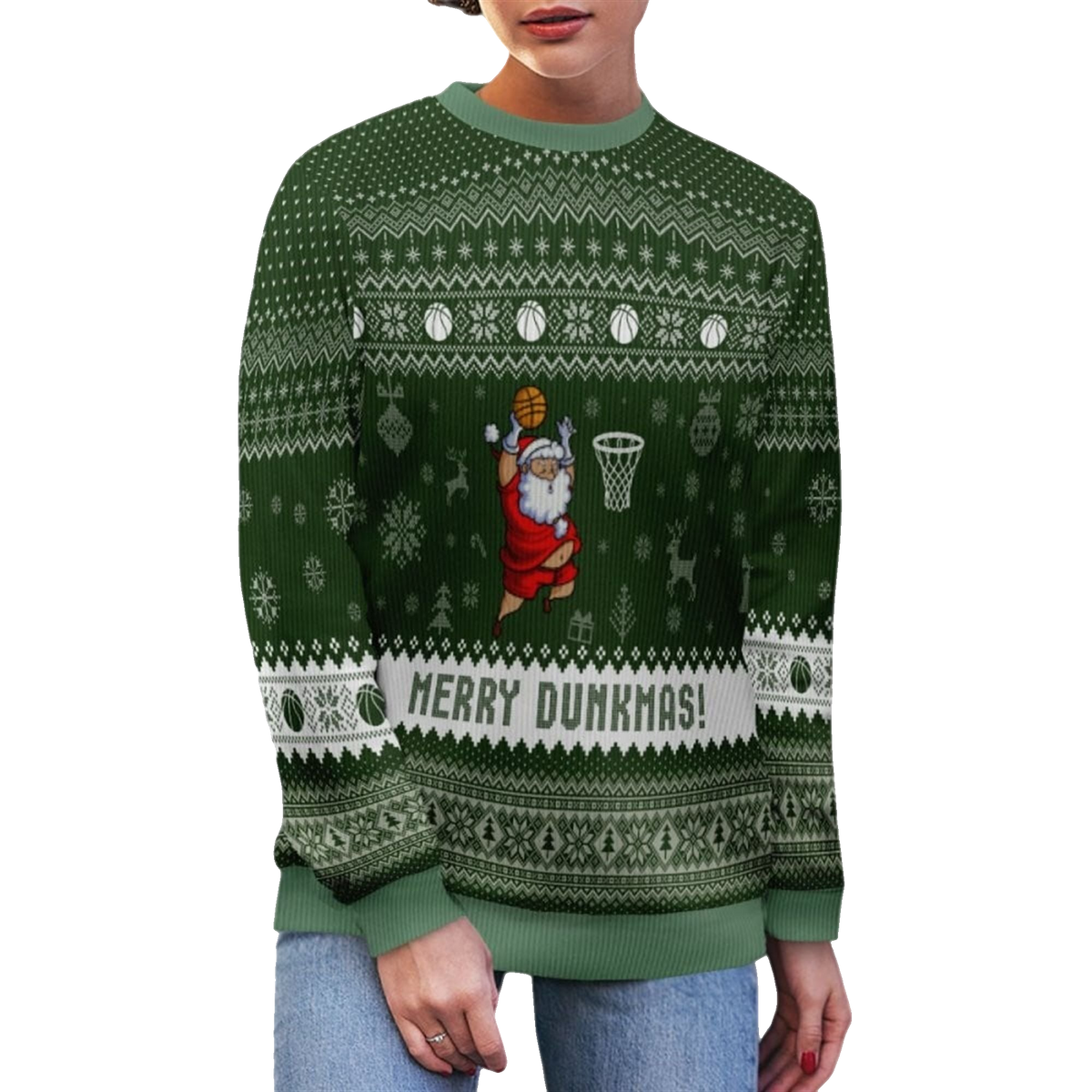 2026 Christmas Merry Dunkmas Basketball Ugly Sweater - Moonbestprint