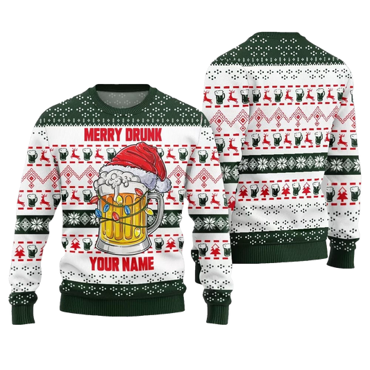 2026 Christmas Merry Drunk Ugly Christmas Sweater - Moonbestprint
