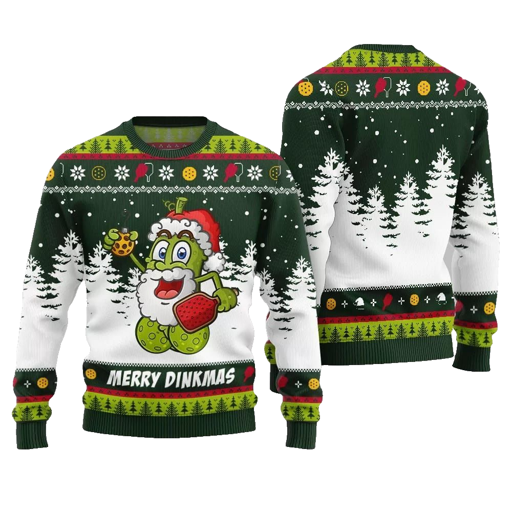 2026 Christmas Merry Dinkmas Pickleball Ugly Christmas Sweater - Moonbestprint