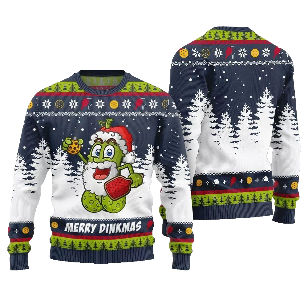 2026 Christmas Merry Dinkmas Pickleball Ugly Christmas Sweater - Moonbestprint