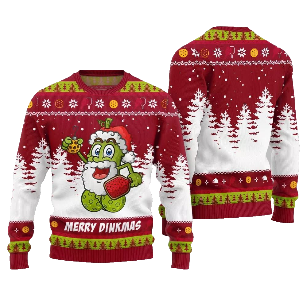 2026 Christmas Merry Dinkmas Pickleball Ugly Christmas Sweater - Moonbestprint