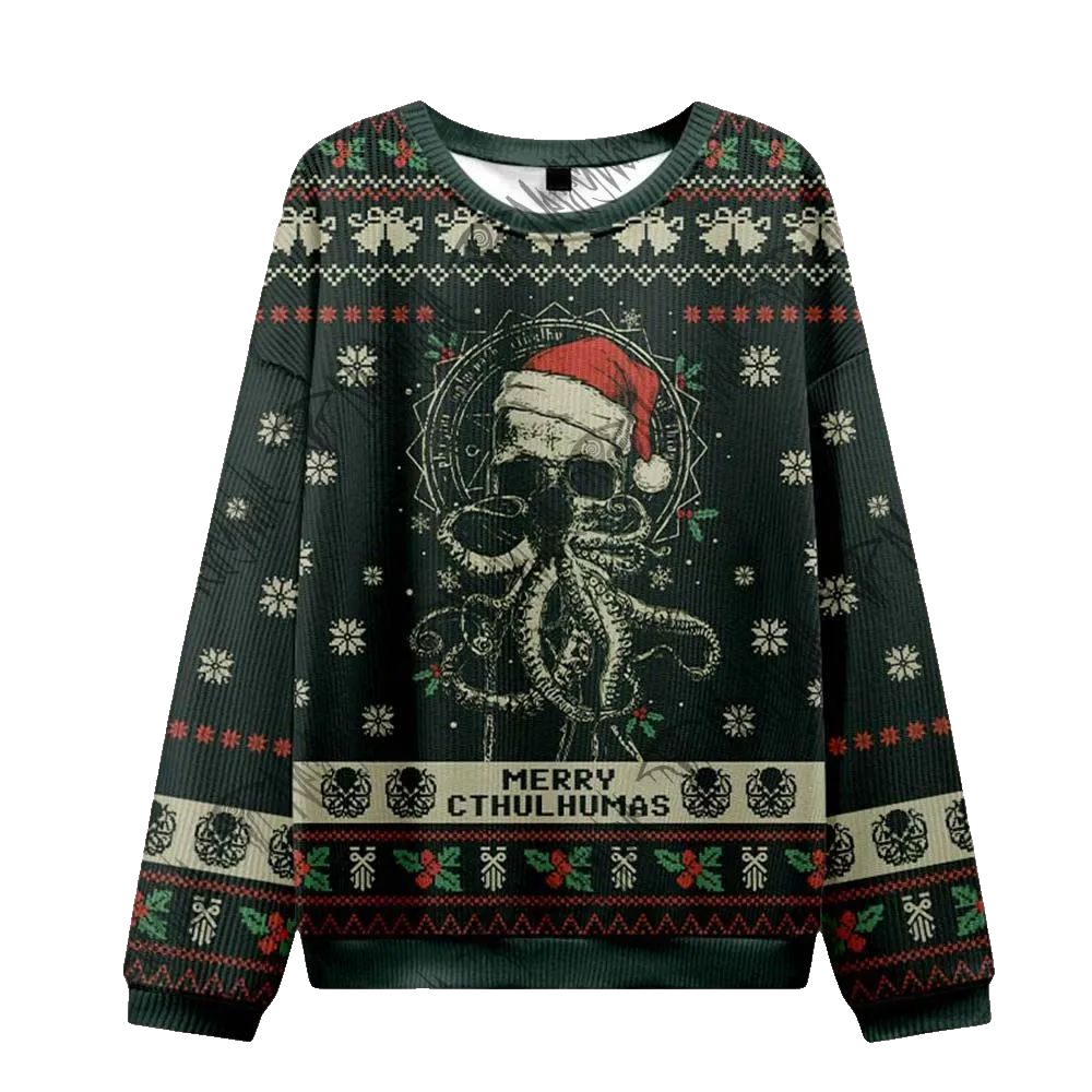 2026 Christmas Merry Cthulhumas Vintage Ugly Christmas Sweater - Moonbestprint