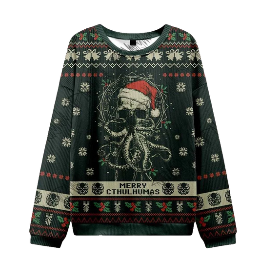 2026 Christmas Merry Cthulhumas Vintage Ugly Christmas Sweater - Moonbestprint