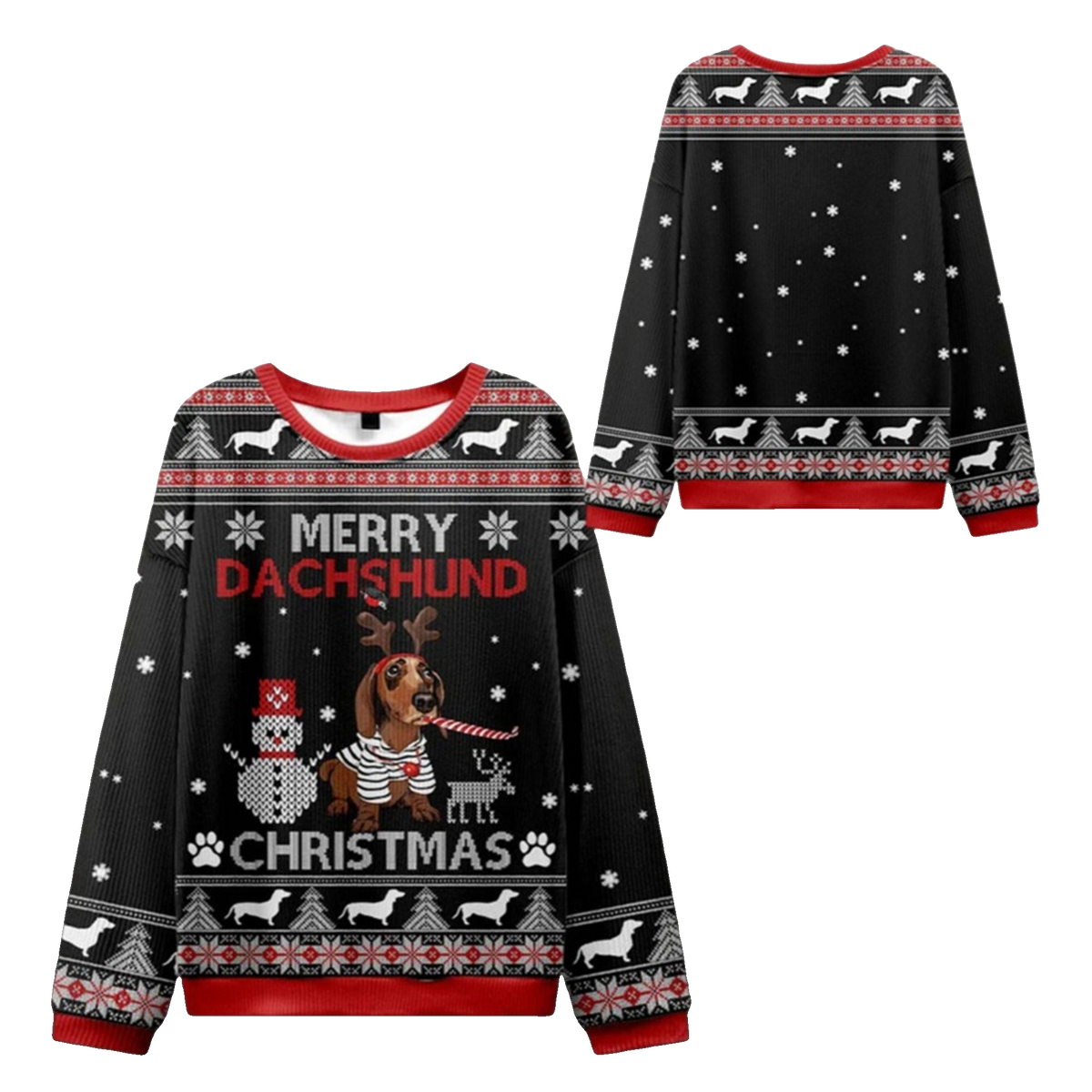 2026 Christmas Merry Dachshund Ugly Sweater - Moonbestprint