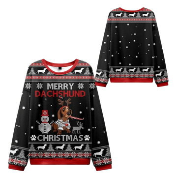 2026 Christmas Merry Dachshund Ugly Sweater - Moonbestprint
