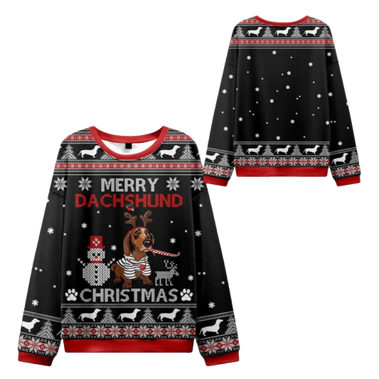 2026 Christmas Merry Dachshund Ugly Sweater - Moonbestprint