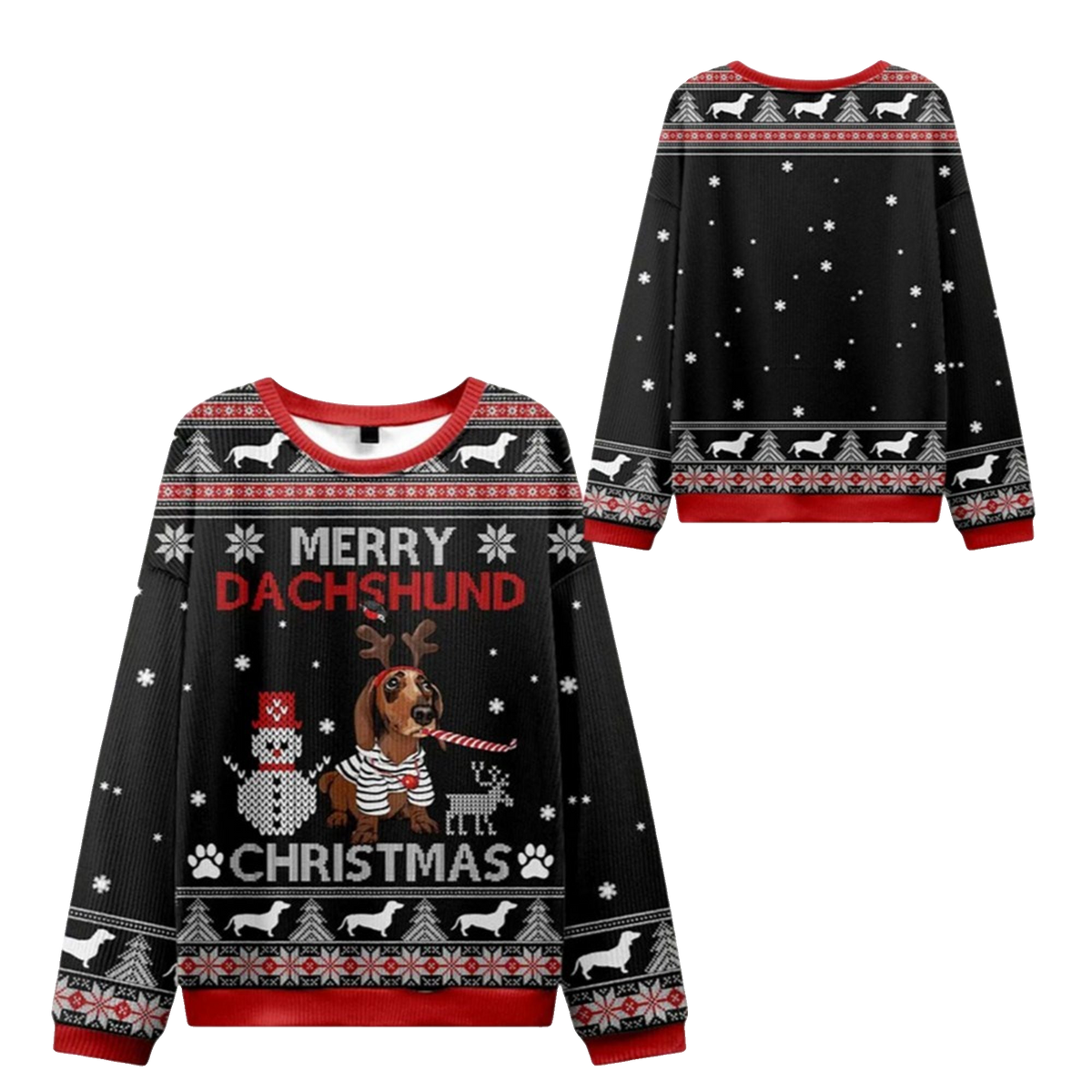 2026 Christmas Merry Dachshund Ugly Sweater - Moonbestprint