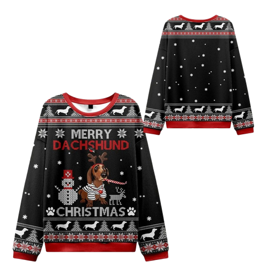 2026 Christmas Merry Dachshund Ugly Sweater - Moonbestprint