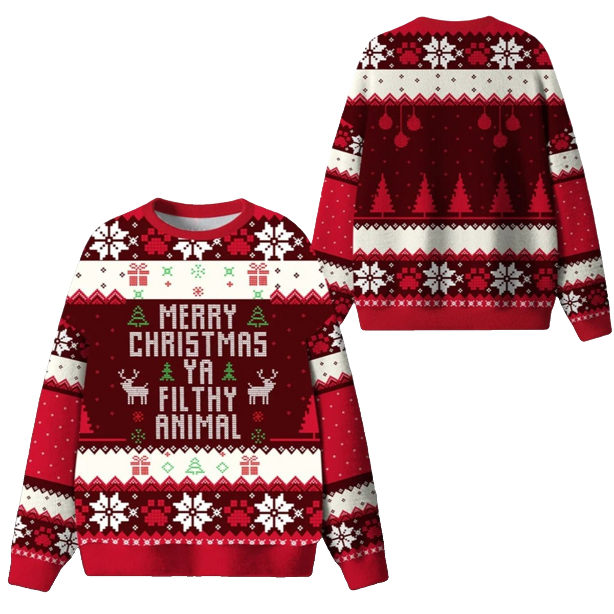 2026 Christmas Merry Christmas Ya Filthy Animal Ugly Sweater - Moonbestprint