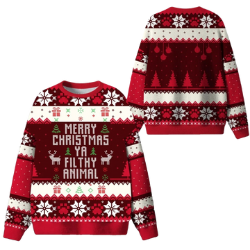 2026 Christmas Merry Christmas Ya Filthy Animal Ugly Sweater - Moonbestprint