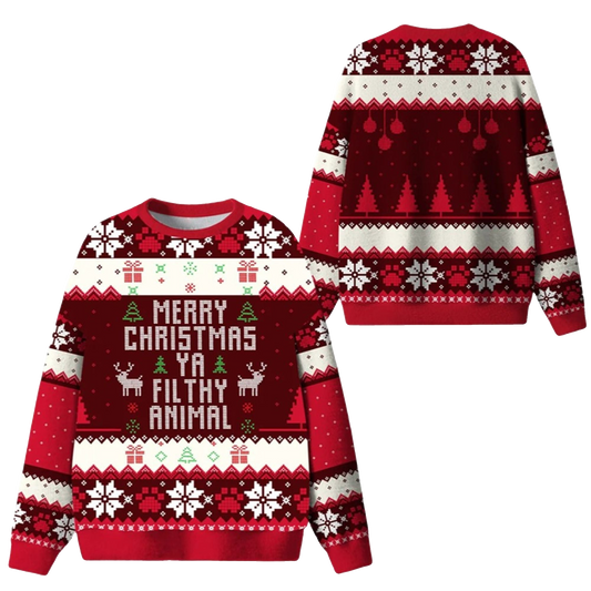 2026 Christmas Merry Christmas Ya Filthy Animal Ugly Sweater - Moonbestprint
