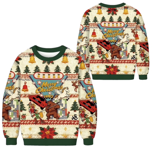 2026 Christmas Merry Christmas 1990 Ugly Sweater - Moonbestprint