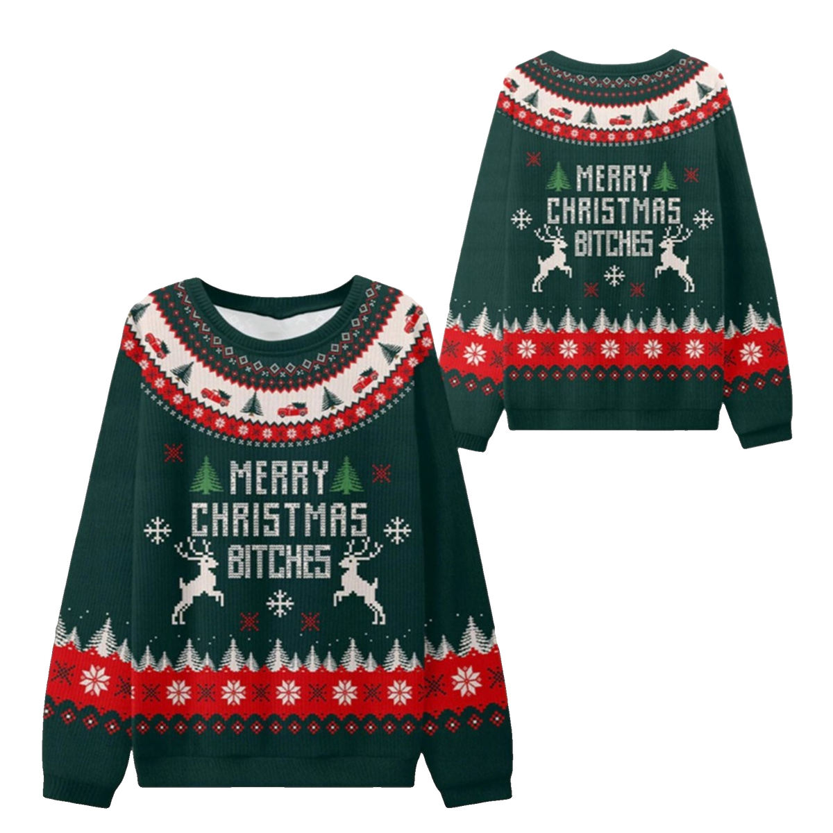 2026 Christmas Merry Christmas Bitches Ugly Sweater - Moonbestprint