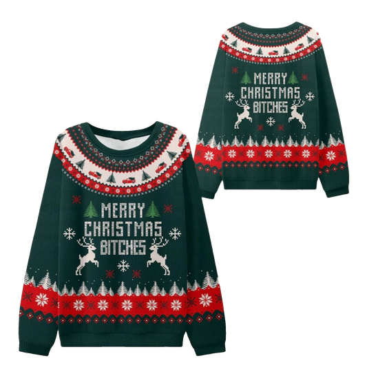 2026 Christmas Merry Christmas Bitches Ugly Sweater - Moonbestprint