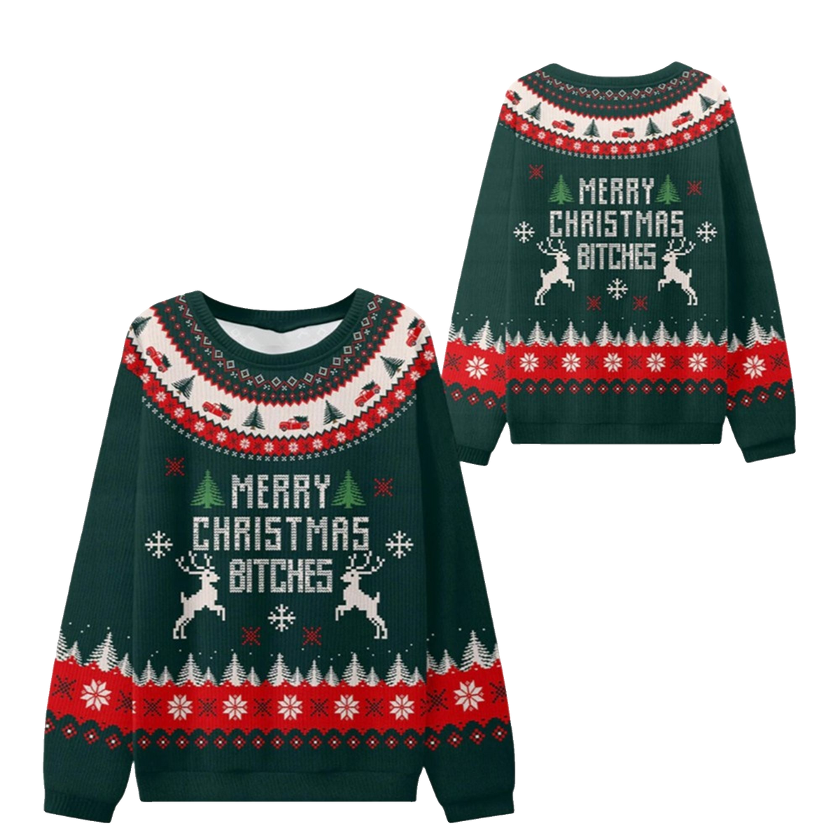 2026 Christmas Merry Christmas Bitches Ugly Sweater - Moonbestprint