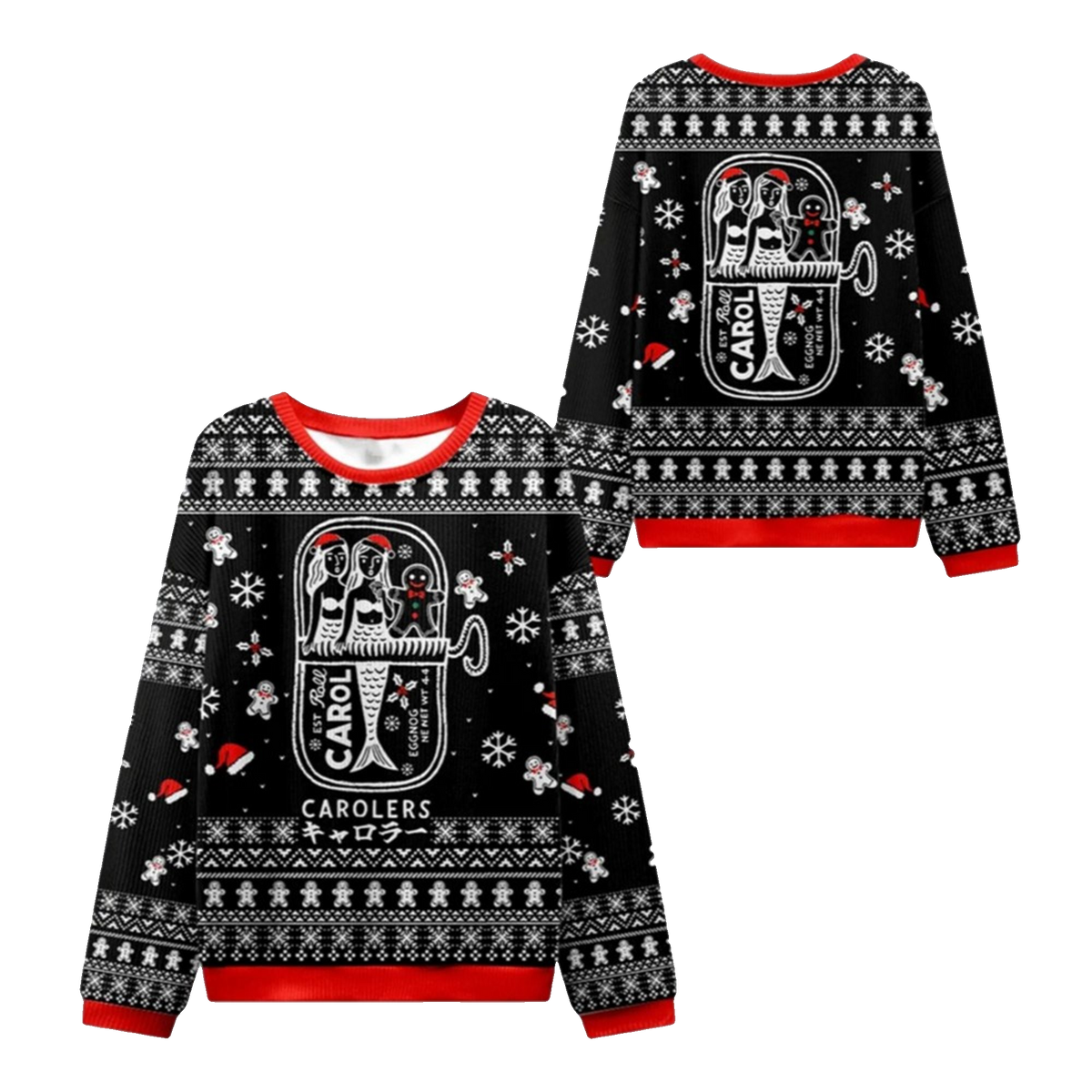 2026 Christmas Mermaid & Gingerbread Ugly Sweater - Moonbestprint