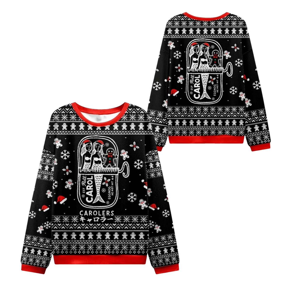 2026 Christmas Mermaid & Gingerbread Ugly Sweater - Moonbestprint