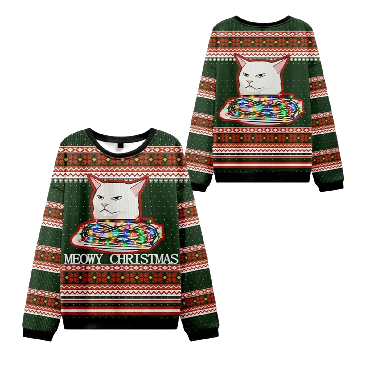2026 Christmas Meowy Christmas Ugly Sweater - Moonbestprint
