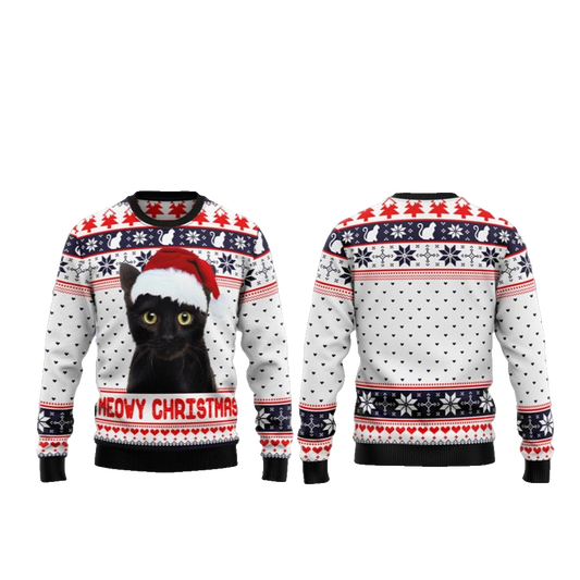 2026 Christmas Meowy Christmas Ugly Christmas Sweater - Moonbestprint