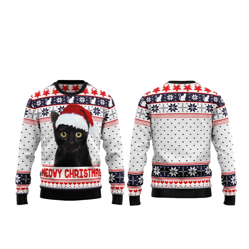 2026 Christmas Meowy Christmas Ugly Christmas Sweater - Moonbestprint