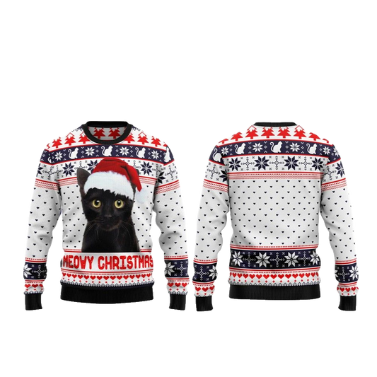 2026 Christmas Meowy Christmas Ugly Christmas Sweater - Moonbestprint