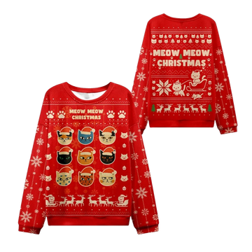 2026 Christmas Meow Meow Christmas Ugly Sweater - Moonbestprint