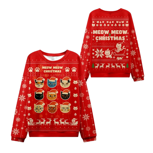 2026 Christmas Meow Meow Christmas Ugly Sweater - Moonbestprint