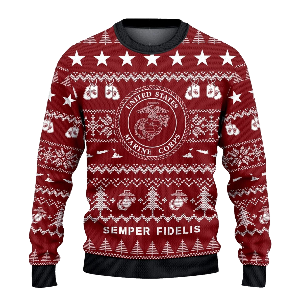2026 Christmas Marine Corps Semper Fidelis Ugly Sweater - Moonbestprint