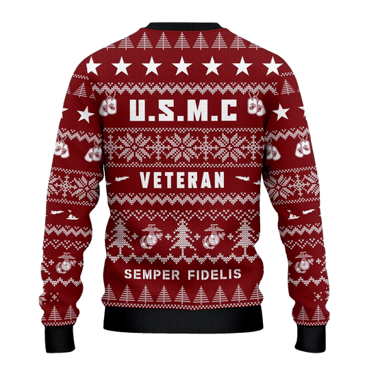2026 Christmas Marine Corps Semper Fidelis Ugly Sweater - Moonbestprint