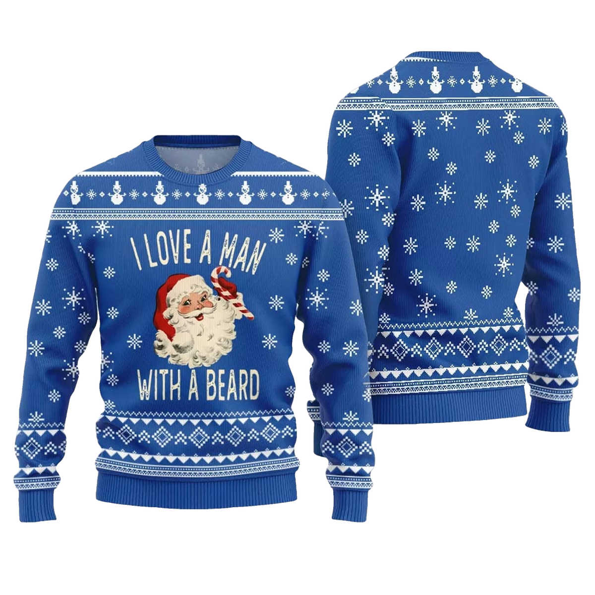 2026 Christmas Love Man With Beard Ugly Sweater - Moonbestprint
