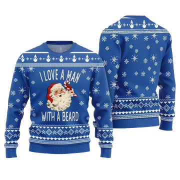 2026 Christmas Love Man With Beard Ugly Sweater - Moonbestprint