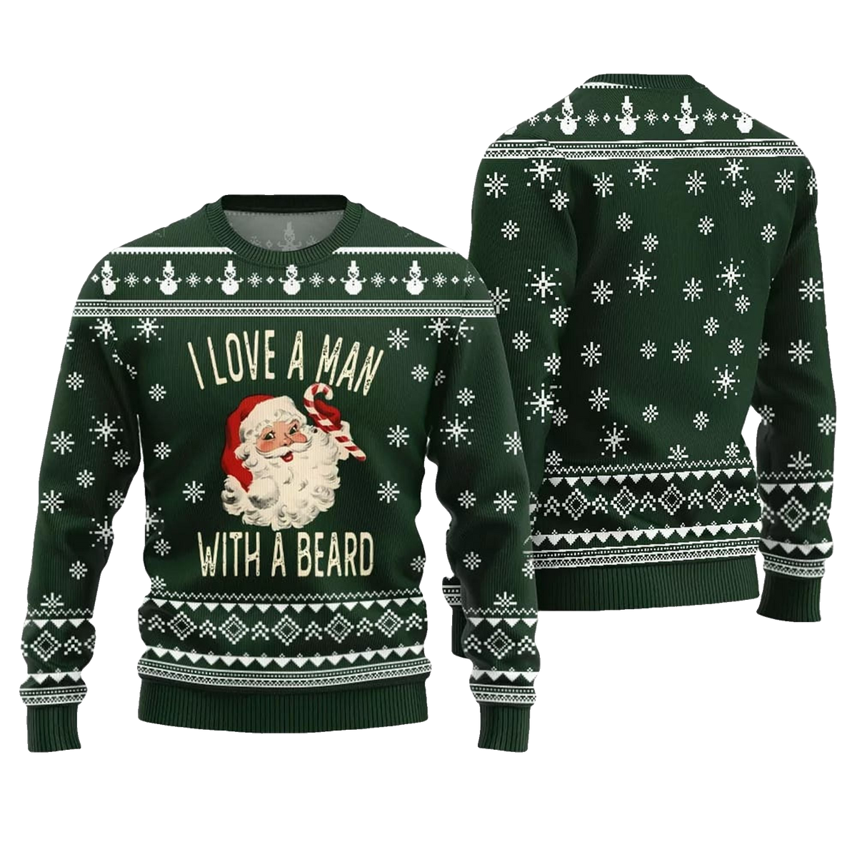 2026 Christmas Love Man With Beard Ugly Sweater - Moonbestprint