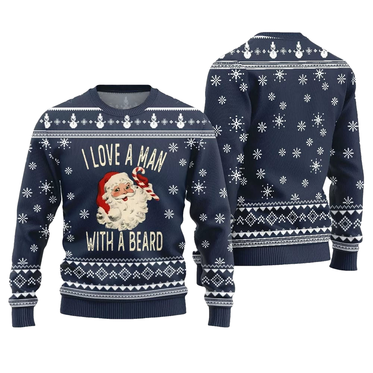 2026 Christmas Love Man With Beard Ugly Sweater - Moonbestprint