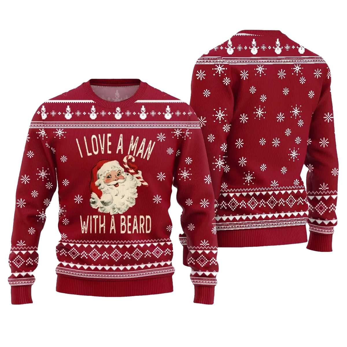 2026 Christmas Love Man With Beard Ugly Sweater - Moonbestprint