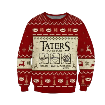 2026 Christmas LOTR Taters Potatoes Ugly Christmas Sweater - Moonbestprint